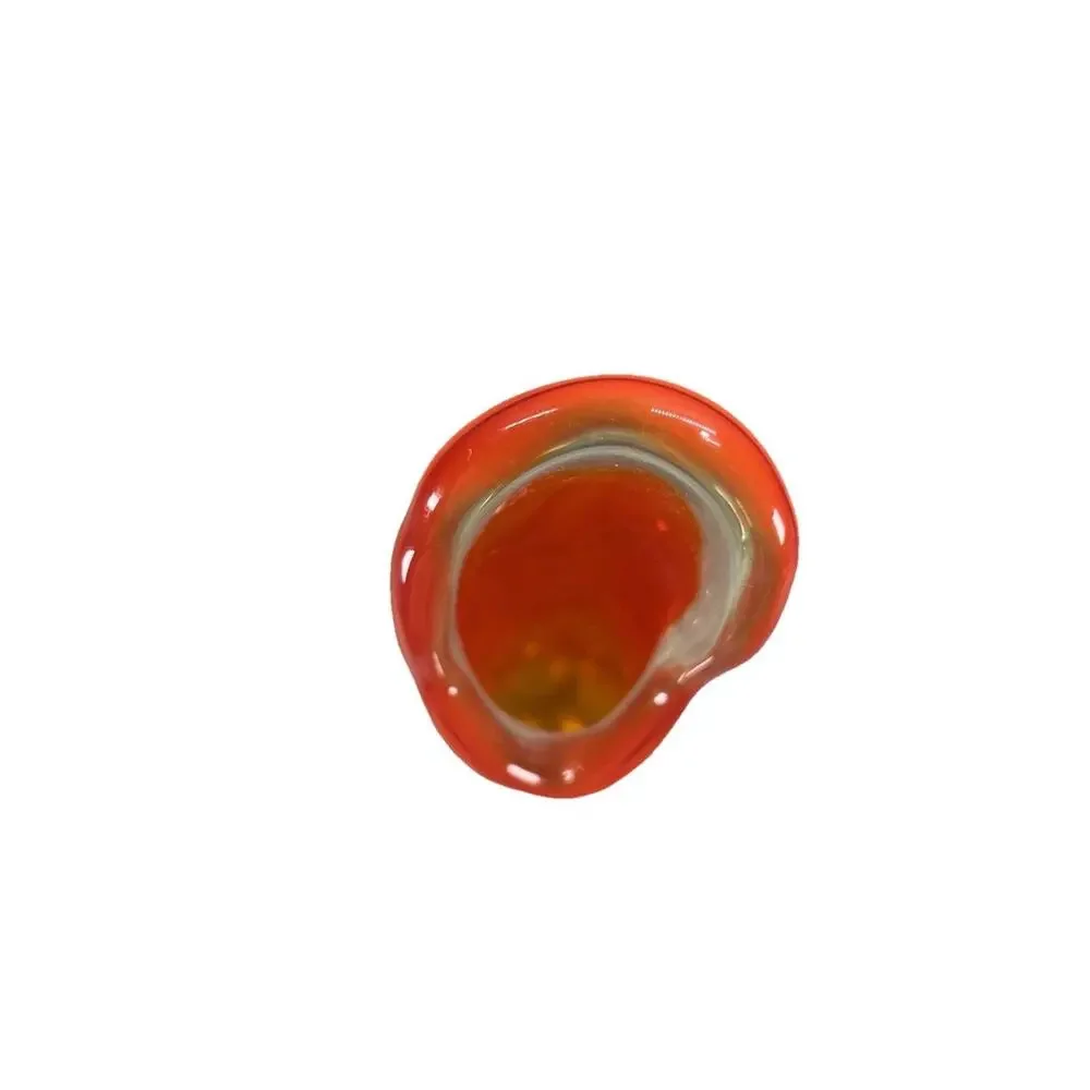 Vintage Viking Glass Amberina Orange Glow Six Petal Swung Vase 15.5